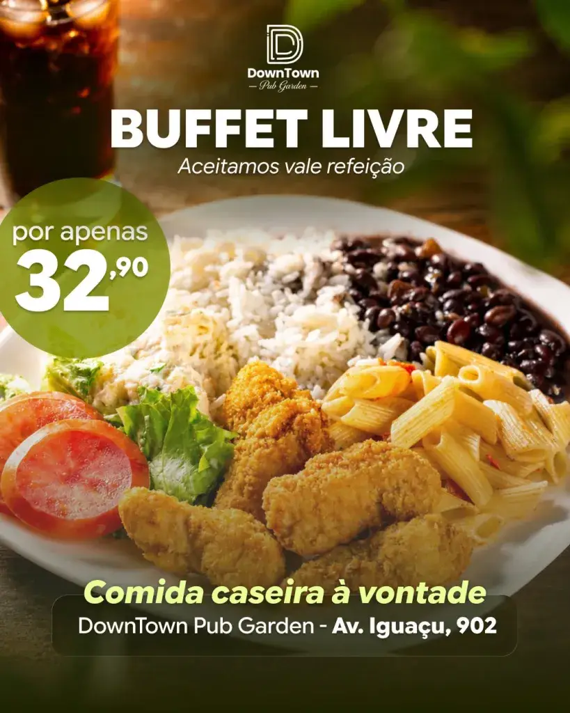 Post do buffet de almoço do DownTown