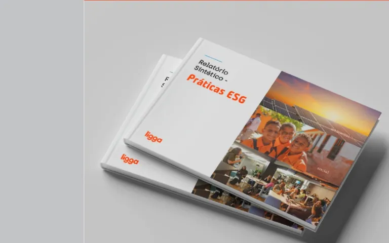 Mockup do Relatório Sintético de Práticas ESG da Ligga