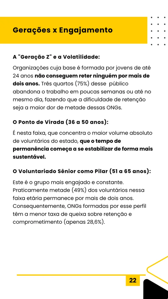 Página do Relatório Cenário do Voluntariado Paranaense